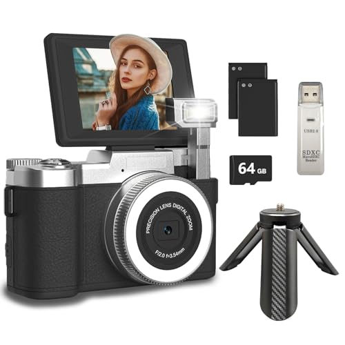 4K Digital Camera for Photography, 48MP Vlogging Camera for YouTube 2.8' 180°...