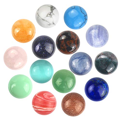 Gemstone Mix Kinds of Jasper Agate Round Shape Ring face Cabochon CAB Flatback, DIY Jewelry (12mm)