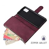 QLTYPRI Case for Samsung Galaxy A51, Large Capacity Leather Wallet Case 6 Card Holder & 1 Zipper Pocket Kickstand Wrist Strap Magnetic Protective Cover for Samsung Galaxy A51 - Red - Image 4