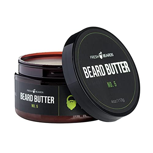 Fresh Beards No. 5 Beard Butter - Tea Tree Oil, Fresh Cut Lemons An Citrus Fragrance - Scented Mens Beard And Mustache Conditioner - Soothing Anti-Itch Moisturizer & Softener For Healthy Beard Growth #TOP1