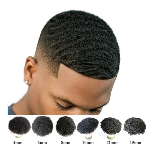 Toupet pour hommes postiche durable facile à installer boucles 20mm