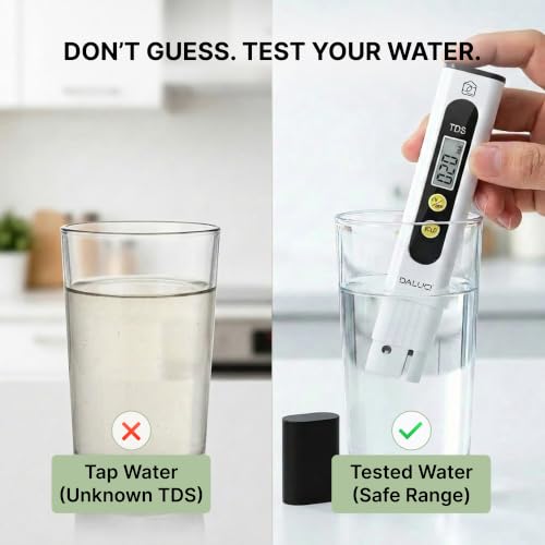 Image of DALUCI TDS Meter for Water Testing | Digital Water Tester PPM Meter | Total Dissolved Solids TDS Meter for Drinking Water, RO, Aquarium & Borewell | Accurate Water Quality Tester - White
