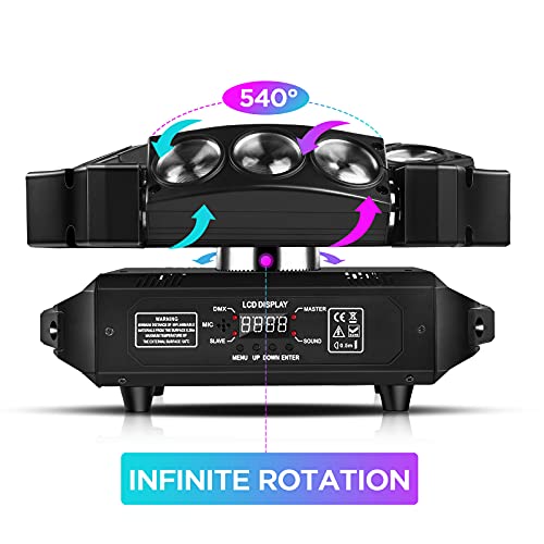 Spider Moving Head Lights, U`king Dj Lights 9 Leds Heads X 10W Rgb Stage Lighs 12/19 Channels Dmx-512 And Sound Activated Great For Wedding Disco Dj Party Light #TOP5