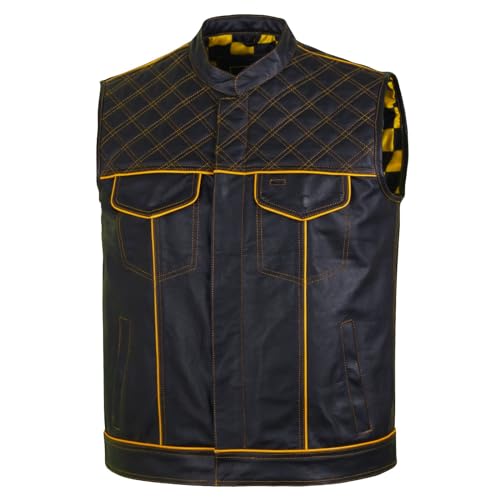 Image of .Men's Biker Rider Motorcycle club Motorbike stylish Genuine leather sleeveless vest