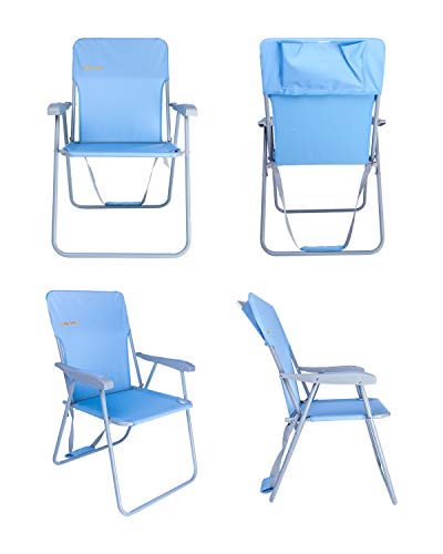 Image of #WEJOY High Back Seat Outdoor Lawn Concert Beach Folding Chair with Hard Arms Shoulder Strap Pocket for Adults Outdoor Camping Festival Sand, Supports 300 lbs