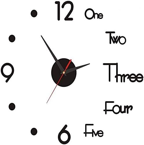 Youery Orologio da Parete Fai da Te 3D Moderno Frameless Orologio Grande Parete Decorazione Silenzioso Facile da Montare Parete Decorazione per Casa,Ufficio,Hotel,Decorazione Moda Creativa-Nero