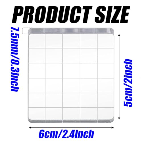 6Pcs Stamp Blocks, Acrylic Stamping Blocks Tools Set, Clear Decorative Stamping Block with Grid Lines for DIY Crafts, Card Making, Scrapbooking - Thumbnail 2