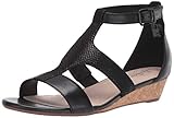 Kissen weich gepolstert Clarks Damen Abigail Lily Keilabsatz-Sandale, Schwarzes Leder/Wildleder, 39.5 EU
