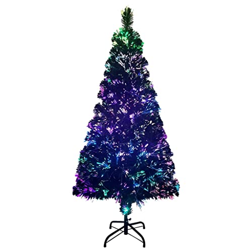 vidaXL Künstlicher Weihnachtsbaum mit Ständer Christbaum Tannenbaum Dekobaum Kunstbaum Weihnachten Dekoration Weihnachtsdeko Grün 120cm Fiberoptik