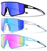 CMBJJU 3PACK Kids Sunglasses for 6-14 Boys Girls, Youth Baseball and Cycling UV400 Protection Gog...