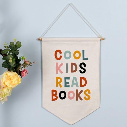 Cool Kids Read Books, Let’s Read Banner Pennant Classroom Wall Hanging Read Corner Decor School Library Decor Playroom Wall Art, Boho Classroom Decor, Children’s Room Decor - Image 2