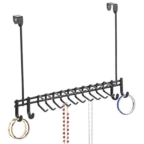 Idesign Axis Metal Over The Door Organizer Hanging Rack For Ties, Belts, Towels, Bags, Jackets, 14.9" X 4.2" X 11.5", Matte Black #TOP5