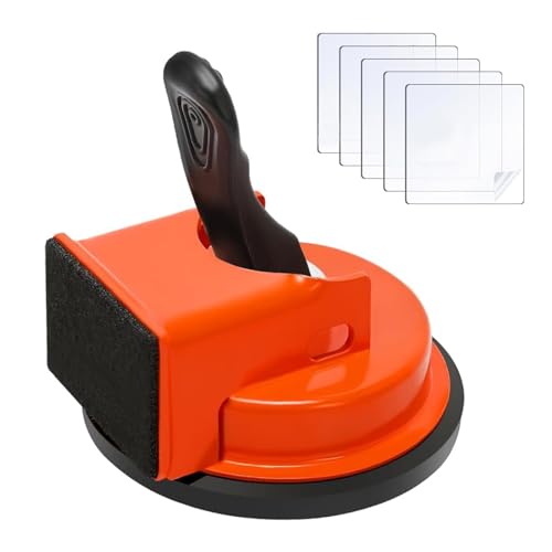 Floor Gap Fixer Tool for Laminate Heavy Duty Floor Gap Repair Tool Enhanced Suction Cup & 5 Sticky Pads for Vinyl Wood Floor Repairs (Orange)
