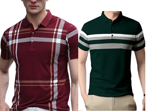 Image of Noble Monk Men's Regular Fit Polo T Shirt |Half Sleeves |Collar Tshirts | Casual T-Shirt for Men