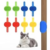 8 Pcs Silicone Grooming Strap Pad for Cats, Adjustable Rubber Cat Self Groomer Corner Scratcher, Cat Face Scratchers Massager for Long Short Hair, Self Grooming Cats Brush Rubbing Post Accessories