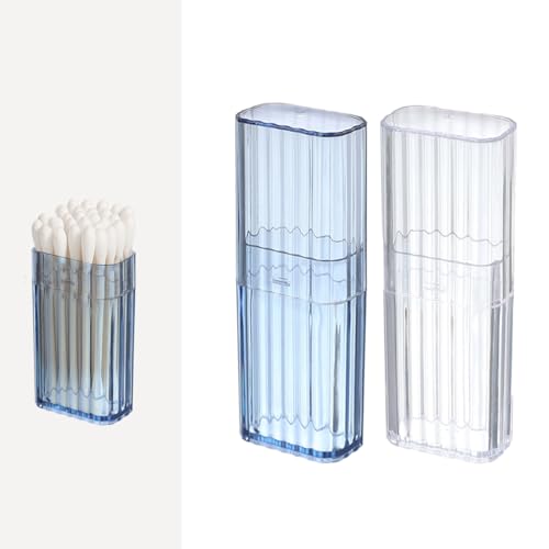 HUAZEXINX Portable Cotton Bud Holder & Toothpick Holder – 2 Pcs Travel Swab Organizer, Dustproof Cosmetic Case, Compact Multipurpose Storage for Toiletries & Personal Care