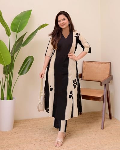Image of ANNI Designer Women's Ethnic Co-Ord Set | Kurta Pant Set | Kurta Palazzo Set | Stylish Cotton Suit Set for Women, Festival Co-ord