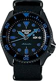 Verschraubter Gehäuseboden Seiko 5 Street Herren-Uhr mit Titankarbidauflage und Textilband SRPD81K1