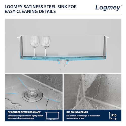 Logmey 32 Inch Undermount Kitchen Sink by Logmey - Used condition - Image 6