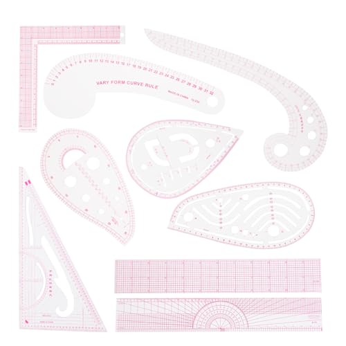 9 Styles schneiderlineal, kurvenlineal, nählineal, sewing gauge, schneider-lineal, nähzubehör lineal, schneider lineal, kleidunglineal, lineal nähen, Französisches Metrisches Lineal-Set.