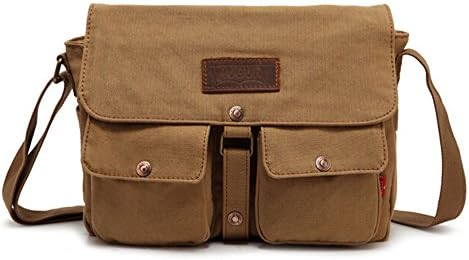 Bronze Times Professional Business Premium Canvas Messenger/Shoulder Bag(Khaki)