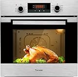 24' Single Wall Oven, 2.3 Cu.ft. Built-in Electric Wall Oven 9 Cooking Functions, Convection Wall Oven with Sensitive Touch Control, Timer, Stainless Steel Finish, For Kitchen, ETL Certified