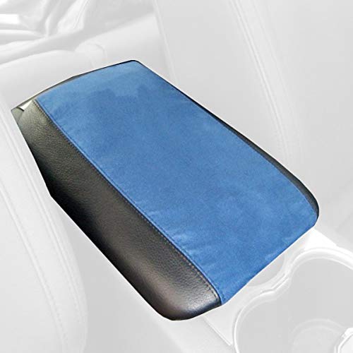 RedlineGoods Front armrest Cover Compatible with Pontiac G8 2006-09. Tailor Made - not Universal. Genuine top-Grade Italian Black Leather with Silver Thread