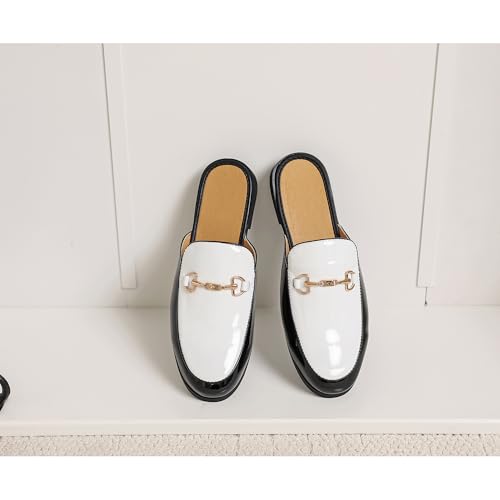 Image of FLQL Men's Leather Scuff Slippers Velvet Slip On Loafers Fashion Backless Mule Clogs Anti-Slip Sandals Slides for Men and Women Designer Size 7-13