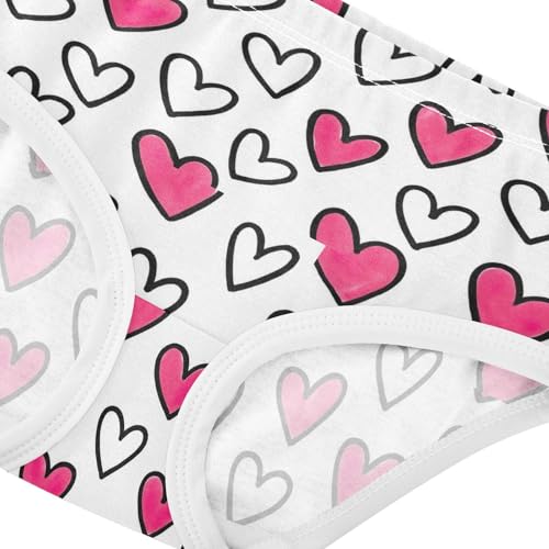 Joisal Toddlers Underwear Floral 2t Cotton Panties for Girl Colorful Kids Undies Briefs White Pink Hearts Cartoon4