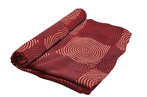Image of Ethnics of Kutch Womens's Ajrakh Modal Silk Natural Dye Hand Block Print Unstitched Kurta Fabric