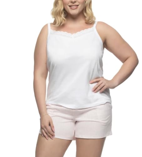 Felina Women's 4 Piece 100% Cotton Sleep Pajama Set, Tee, Tank, Short, and Capri Pant4