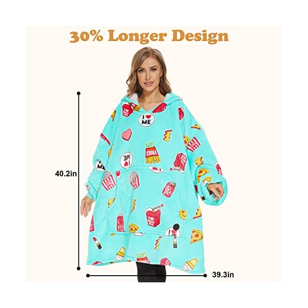 THREE POODLE Decken Hoodie Damen, Oversize Hoodie Decke Pullover, Kuschelpullover Damen, Übergroßer Hoodie Damen… – Bild 5