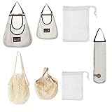 7pcs Premium Washable Mesh Bags Reusable Cotton Mesh Grocery Bags,Shopping Bag,Eco Market Bag,Tote B