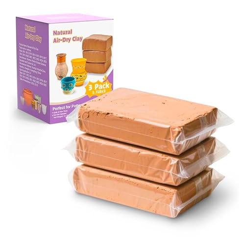 Air Dry Clay - Natural Modeling Pottery Clay for Wheel 3.3lbs Kids Arts & Crafts Supplies