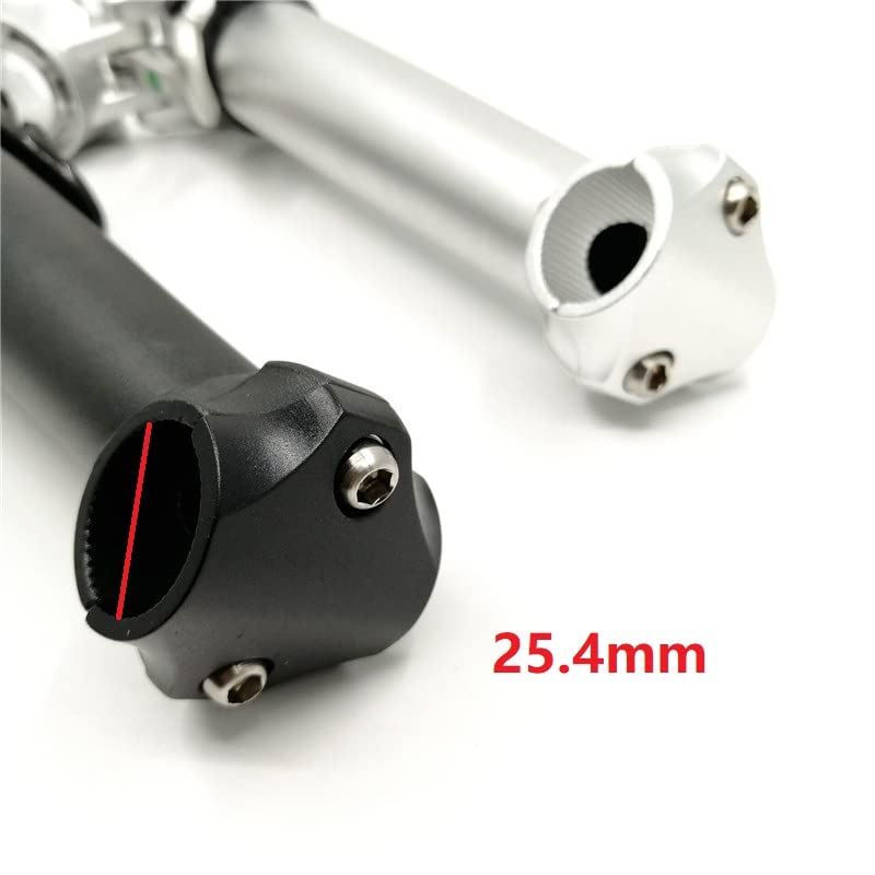 Attacco Manubrio Mtb Stelo da bici pieghevole 25,4mm-manubrio 28.6mm-forcella 21.5cm Doppio dado che fissa il tubo dello stelo pieghevole verso l'interno nero / argento Attacco Manubrio(21.5cm Black)