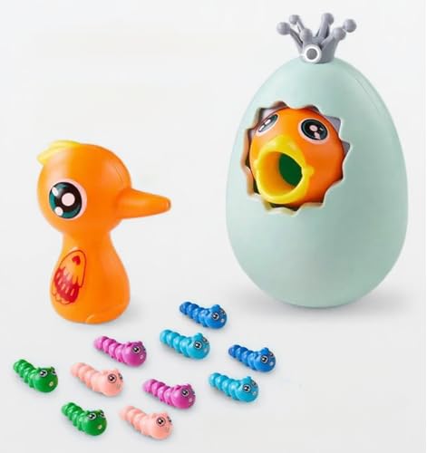 Tonlevo Feed the Bird 3 in 1 Montessori Toy, Sorting Game, Tumbler & Piggy Bank with Magnetic Worms for Toddlers, Educational Learning Toys for Fine Motor Skills, Color Recognition & Counting