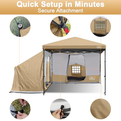 Image of KAMPKEEPER Side Tent,1 /2 Person Camping Tent for 10' x 10' Pop Up Canopy