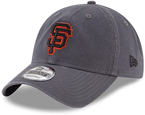 New Era MLB Core Classic 9TWENTY Graphite Charcoal Color Adjustable Hat Cap One Size Fits All - San Francisco Giants Charcoal Graphite