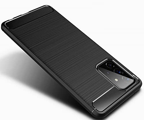 Image of NPRC Hybrid Ultra Slim Protective Case TPU Non-Slip Carbon Fiber Texture Shockproof Case Cover for Samsung Galaxy M52 5g - Black