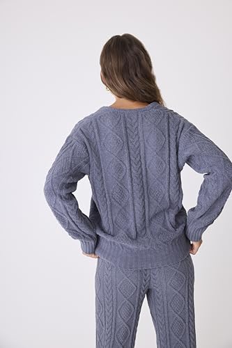 PJ Salvage Women's Cable Crew Lounge Long Sleeve Top4