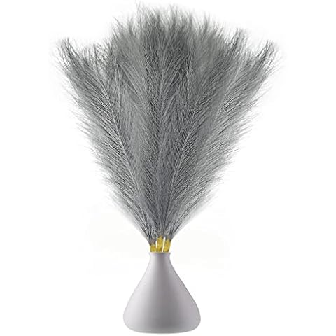 3pcs Artificial Pampas Grass Stems 45cm/18" Fake Fluffy Dried Pampas Grass Branches Stems Plants Bouquet Vase Filler, for Wedding Kitchen Living Room Bedroom Aesthetic Bohemian Home Decor Cover