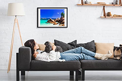 Affiche décorative 60x40 cm Tulup cadre photo bois MDF plage - 2