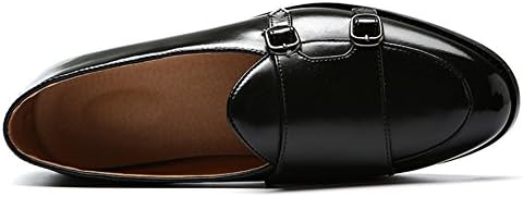 Santimon Italy Luxury Monk Strap Wedding Dress Shoes for Men Leather Handmade Shoes Black 7.5 US | Image 2