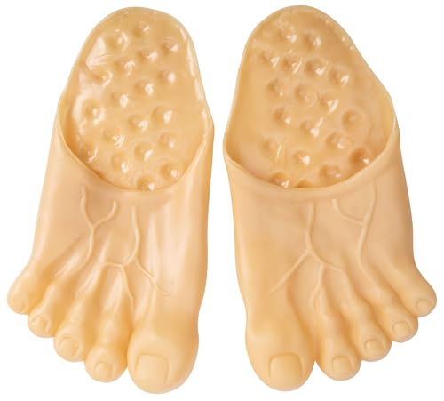 Watayo 1 Pair Halloween Barefoot Funny Feet Slippers- Realistic Big Foot Slippers Shoe Covers- Scary Costume Props Toe Slippers for Halloween Family Cosplay Costume Accessories