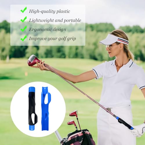 Casbomy 2 Stück Golf Grifftrainer, Schwungtrainer, Golf Grip Arm-Band, Haltungskorrektur, Praxis Ausrichtung für Anfänger (Blau+Schwarz)