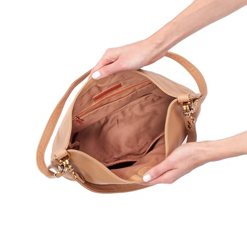 Image of HOBO Pier Leather Shoulder Bag for Women, Convertible to Crossbody