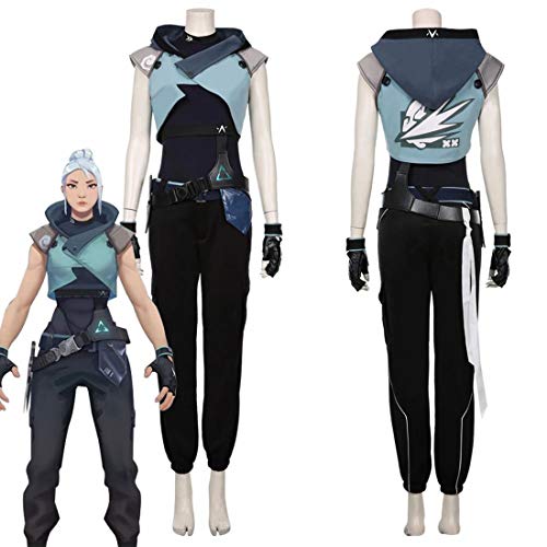 Teakpeak Anime Kostüm Mädchen, Game Valorant Cosplay Jett Cosplay Frauen Kostüm Halloween Jumpsuit Damen Halloween Outfit Frauen Karneval Kostüm Damen
