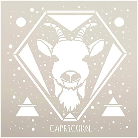 Capricorn Astrological Stencil by StudioR12 | DIY Star Sign Celestial Bedroom & Home Decor | Paint Zodiac Wood Signs | Select Size (12 x 12 inch) Cover