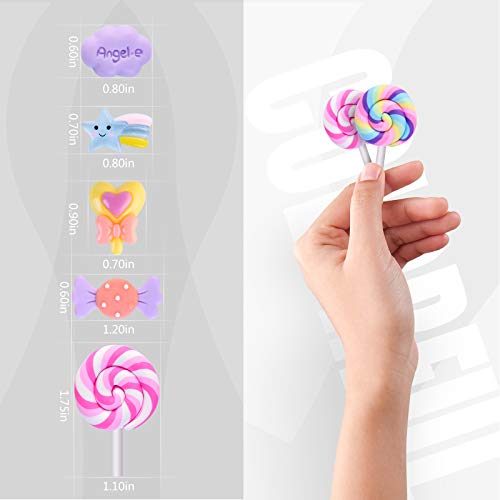 Mixed Slime Charms with Hair Bobby Pins, Kawaii Candy Sweets Lollipop Assorted Flatback Resin Embellishments Supplies for DIY Crafts Scrapbooking Hair Clip Decorations3