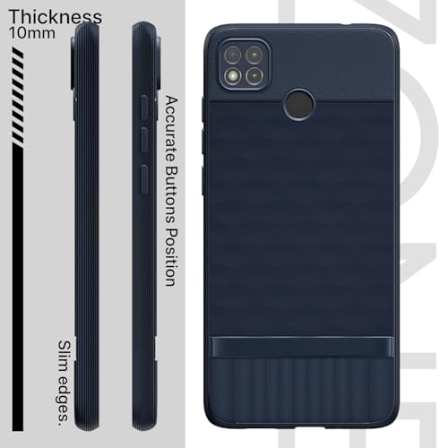 Image of Pikkme Back Cover for Poco C31, Mi Redmi 10A / 10A Sport, Redmi 9 / Redmi 9 Activ / 9C Camera Protection 3D Hexa Cube Design Silicone Protective Bumper Case (Blue)